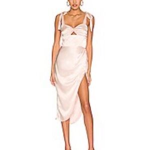 Amanda Uprichard Strapless Satin Dress in Blush